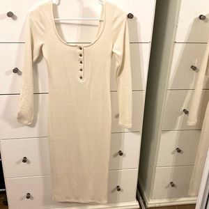 Cream long sleeve dress